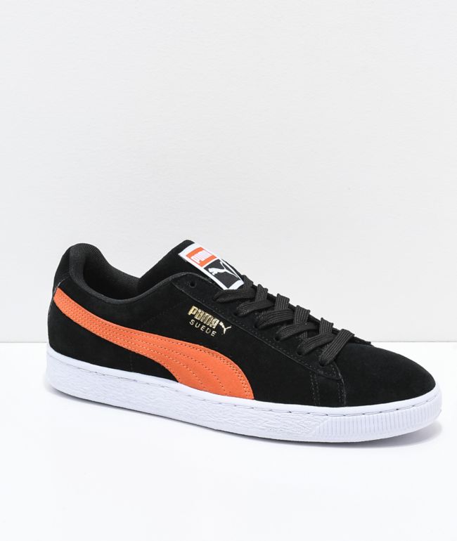 puma kor sneakers black orange